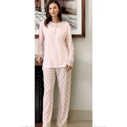 بيجاما نسائي اكمام طويلة لون زهري FTS-C583-PEM بيجاما نسائي اكمام طويلة لون زهري FTS-C583-PEM