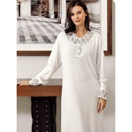 ثوب نسائي اكمام طويلة لون سكري FTS-C584-EKR