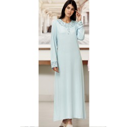 ثوب نسائي اكمام طويلة لون ازرق FTS-C584-MAV