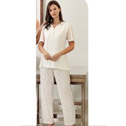 بيجاما نسائي اكمام قصيرة لون سكري FTS-C585-EKR بيجاما نسائي اكمام قصيرة لون سكري FTS-C585-EKR