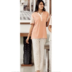 بيجاما نسائي اكمام قصيرة لون بودرة FTS-C585-PUD بيجاما نسائي اكمام قصيرة لون بودرة FTS-C585-PUD