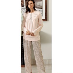 بيجاما نسائي اكمام طويلة لون بودرة FTS-C586-PUD بيجاما نسائي اكمام طويلة لون بودرة FTS-C586-PUD