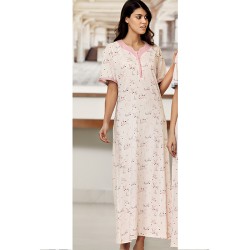 ثوب نسائي اكمام قصيرة لون وردي جاف FTS-C588-GUL