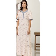 ثوب نسائي اكمام قصيرة اللون النيلي FTS-C588-IND