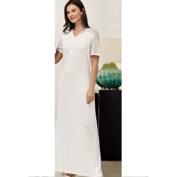 ثوب نسائي اكمام قصيرة لون سكري FTS-C589-EKR