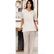 بيجاما نسائي اكمام قصيرة لون سكري FTS-C590-EKR