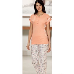 بيجاما نسائي اكمام قصيرة لون بودرة FTS-F7027-PUD بيجاما نسائي اكمام قصيرة لون بودرة FTS-F7027-PUD