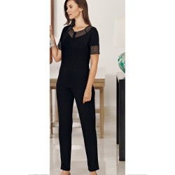 بيجاما نسائي اكمام قصيرة لون اسود FTS-F7061-SYH بيجاما نسائي اكمام قصيرة لون اسود FTS-F7061-SYH
