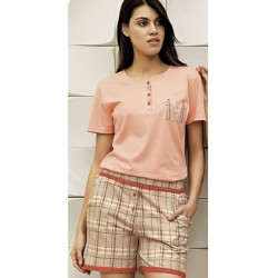 بيجاما نسائي شورت اكمام قصيرة لون السلمون FTS-F8005-SOM بيجاما نسائي شورت اكمام قصيرة لون السلمون FTS-F8005-SOM