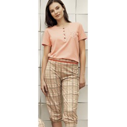 بيجاما نسائي كابري اكمام قصيرة لون السلمون FTS-F8006-SOM بيجاما نسائي كابري اكمام قصيرة لون السلمون FTS-F8006-SOM