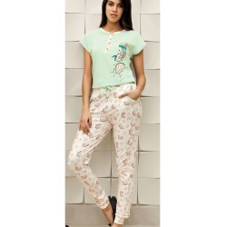 بيجاما نسائي اكمام قصيرة لون اخضر-مائي FTS-F8013-SU-YEL بيجاما نسائي اكمام قصيرة لون اخضر-مائي FTS-F8013-SU-YEL