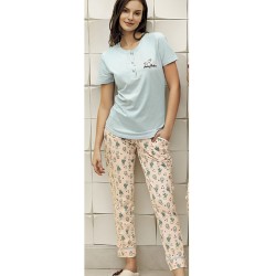 بيجاما نسائي اكمام قصيرة لون ازرق FTS-F8016-MAV بيجاما نسائي اكمام قصيرة لون ازرق FTS-F8016-MAV