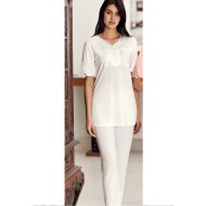 بيجاما نسائي اكمام قصيرة لون سكري FTS-F8021-EKR