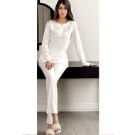 بيجاما نسائي اكمام طويلة لون سكري FTS-F8022-EKR