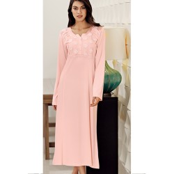 ثوب نسائي اكمام طويلة لون السلمون FTS-F8023-SOM