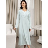 ثوب نسائي اكمام طويلة لون اخضر-نعناعي FTS-F8023-YEL-NAN