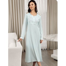 ثوب نسائي اكمام طويلة لون اخضر-نعناعي FTS-F8023-YEL-NAN