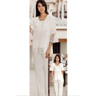 بيجاما نسائي اكمام طويلة لون سكري FTS-F8024-EKR