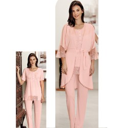 بيجاما نسائي اكمام طويلة لون السلمون FTS-F8024-SOM بيجاما نسائي اكمام طويلة لون السلمون FTS-F8024-SOM