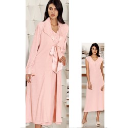 ثوب مع كيمون نسائي اكمام طويلة لون السلمون FTS-F8026-SOM