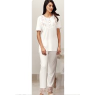 بيجاما نسائي اكمام قصيرة لون سكري FTS-F8027-EKR