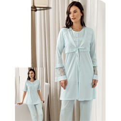 بيجاما 3 قطع نسائي لون اخضر-نعناعي FTS-F8028-YEL-NAN بيجاما 3 قطع نسائي لون اخضر-نعناعي FTS-F8028-YEL-NAN