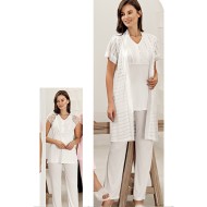 بيجاما نسائي اكمام قصيرة لون سكري FTS-F8029-EKR