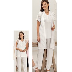 بيجاما نسائي اكمام قصيرة لون سكري FTS-F8029-EKR