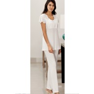 بيجاما نسائي اكمام قصيرة لون سكري FTS-F8030-EKR