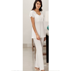 بيجاما نسائي اكمام قصيرة لون سكري FTS-F8030-EKR