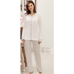 بيجاما نسائي اكمام طويلة لون سكري FTS-F8031-EKR بيجاما نسائي اكمام طويلة لون سكري FTS-F8031-EKR