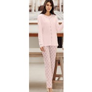 بيجاما نسائي اكمام طويلة لون زهري FTS-F8031-PEM