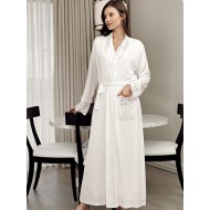 ثوب مع كيمون نسائي اكمام طويلة لون سكري FTS-F8033-EKR