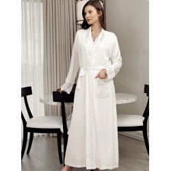 ثوب مع كيمون نسائي اكمام طويلة لون سكري FTS-F8033-EKR