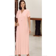 ثوب نسائي اكمام قصيرة لون السلمون FTS-F8034-SOM