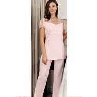 بيجاما نسائي اكمام قصيرة لون زهري FTS-F8035-PEM