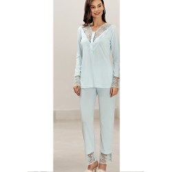 بيجاما نسائي اكمام طويلة لون اخضر-نعناعي FTS-F8036-YEL-NAN بيجاما نسائي اكمام طويلة لون اخضر-نعناعي FTS-F8036-YEL-NAN