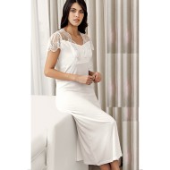 ثوب نسائي اكمام قصيرة لون سكري FTS-F8037-EKR