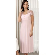 ثوب نسائي اكمام قصيرة لون زهري FTS-F8037-PEM