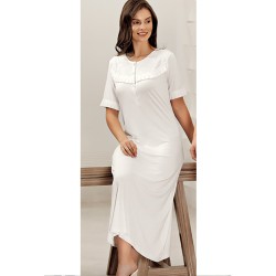 ثوب نسائي اكمام قصيرة لون سكري FTS-F8038-EKR