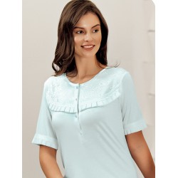 ثوب نسائي اكمام قصيرة لون اخضر-نعناعي FTS-F8038-YEL-NAN