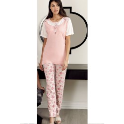 بيجاما نسائي اكمام قصيرة لون زهري FTS-F8040-PEM بيجاما نسائي اكمام قصيرة لون زهري FTS-F8040-PEM