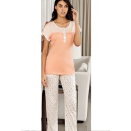 بيجاما نسائي اكمام قصيرة لون بودرة FTS-F8042-PUD