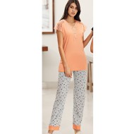 بيجاما نسائي اكمام قصيرة لون برتقالي FTS-F8043-TUR