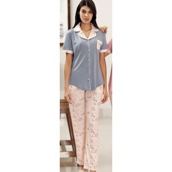 بيجاما نسائي اكمام قصيرة لون ازرق نيلي FTS-F8044-IND بيجاما نسائي اكمام قصيرة لون ازرق نيلي FTS-F8044-IND