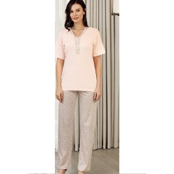 بيجاما نسائي اكمام قصيرة لون بودرة FTS-F8045-PUD بيجاما نسائي اكمام قصيرة لون بودرة FTS-F8045-PUD