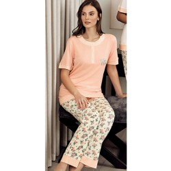 بيجاما نسائي اكمام قصيرة لون السلمون FTS-F8048-SOM بيجاما نسائي اكمام قصيرة لون السلمون FTS-F8048-SOM