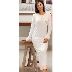 ثوب نسائي اكمام طويلة لون سكري FTS-F8049-EKR