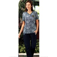 بيجاما نسائي اكمام قصيرة لون ازرق داكن FTS-F8050-LAC