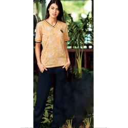 بيجاما نسائي اكمام قصيرة لون اصفر FTS-F8050-SAR بيجاما نسائي اكمام قصيرة لون اصفر FTS-F8050-SAR